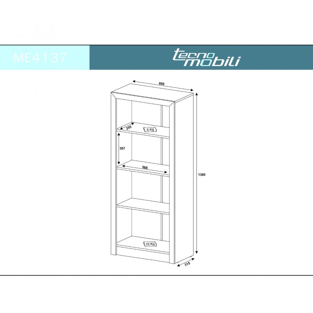 Miniatura Estante para Livros 3 Prateleiras ME 4137 Tecno Mobili Branco