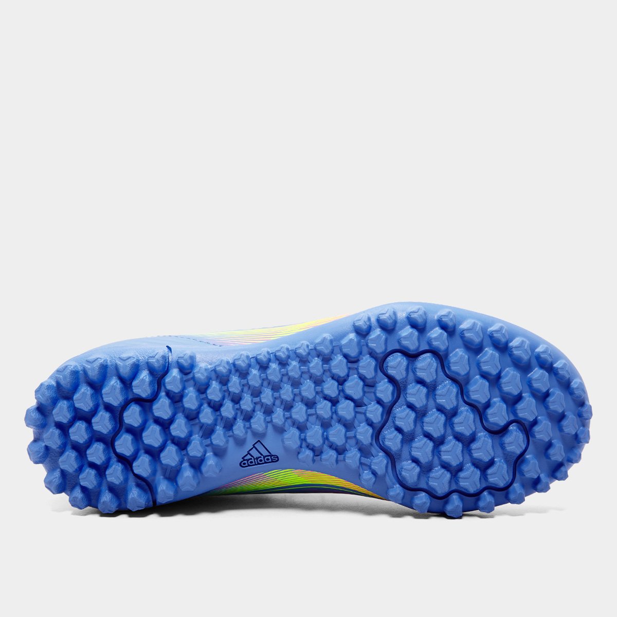 Miniatura Chuteira Society Infantil Adidas F50 Club Azul+Verde - 26
