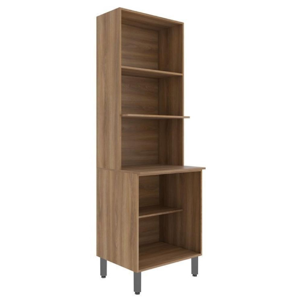 Cozinha Modulada 4 Peças Thalita Moveis Sul Nogal Manchester/Preto