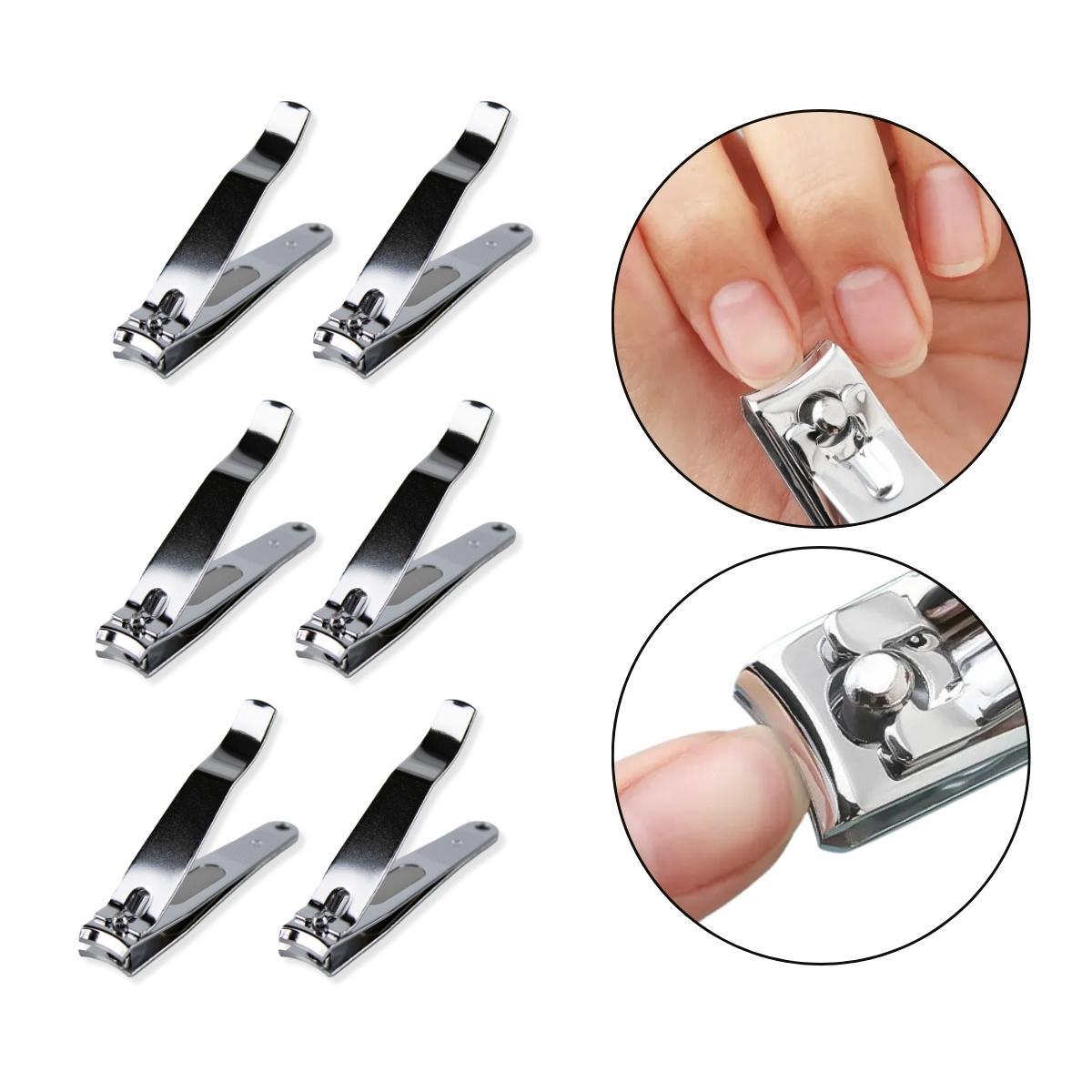 Miniatura Kit 6 Cortador Unha Grande Lixa Manicure Pedicure Aço Inox