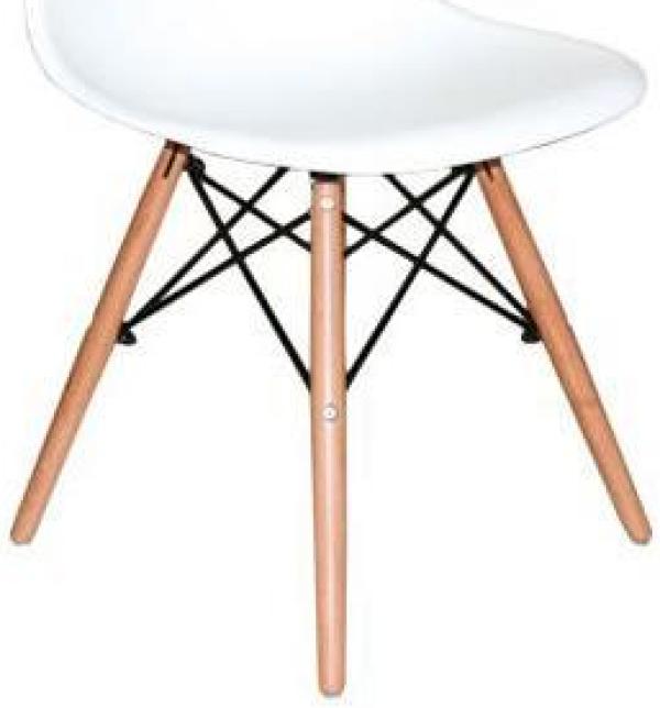 Miniatura Cadeira Charles Eames Eiffel Branca Base Madeira Sala Cozinh