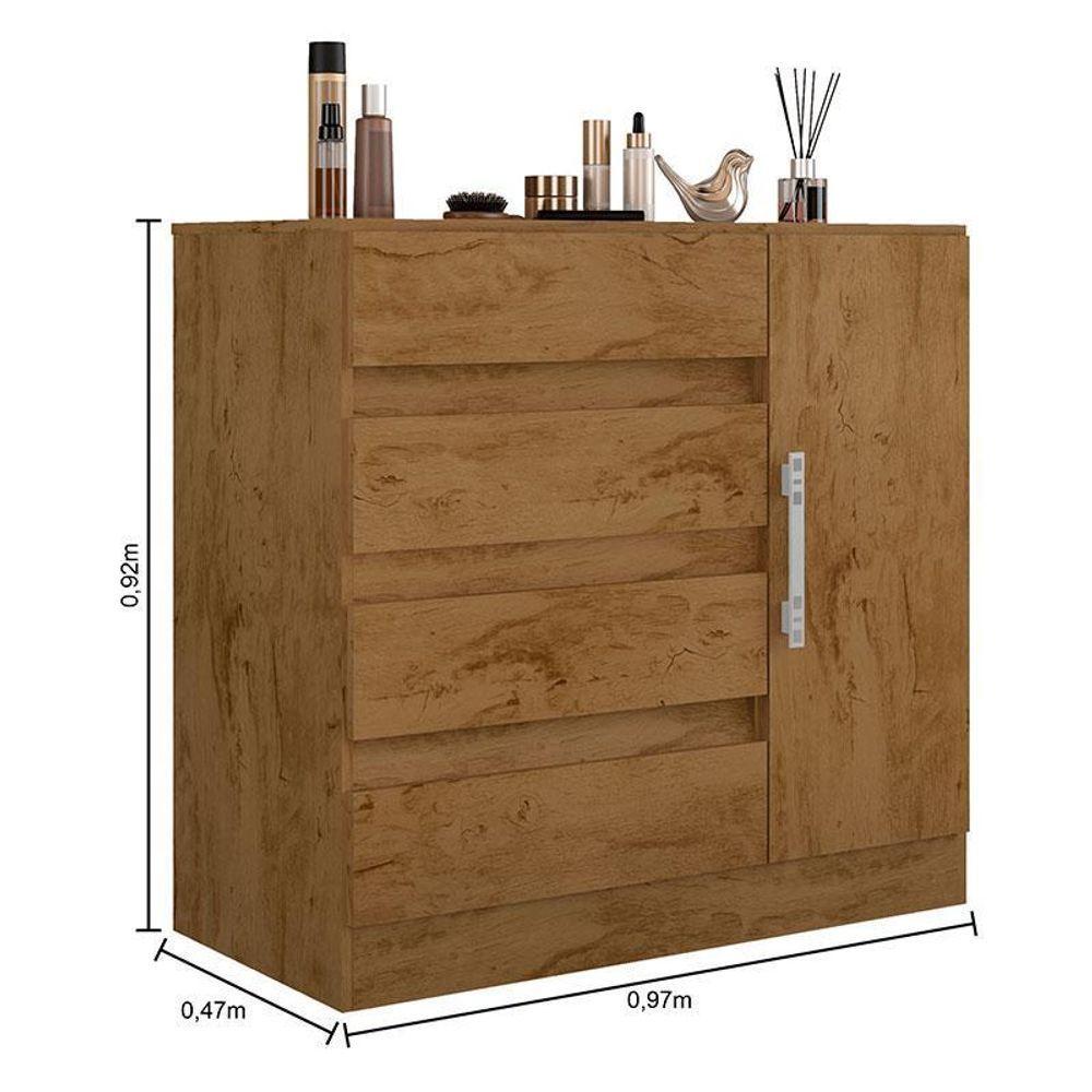 Miniatura Guarda Roupa Casal Prime 1684 E Cômoda 8000 Freijó - Araplac