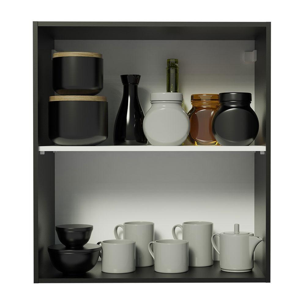 Armário Aéreo Reims 1 Porta Preto Madesa