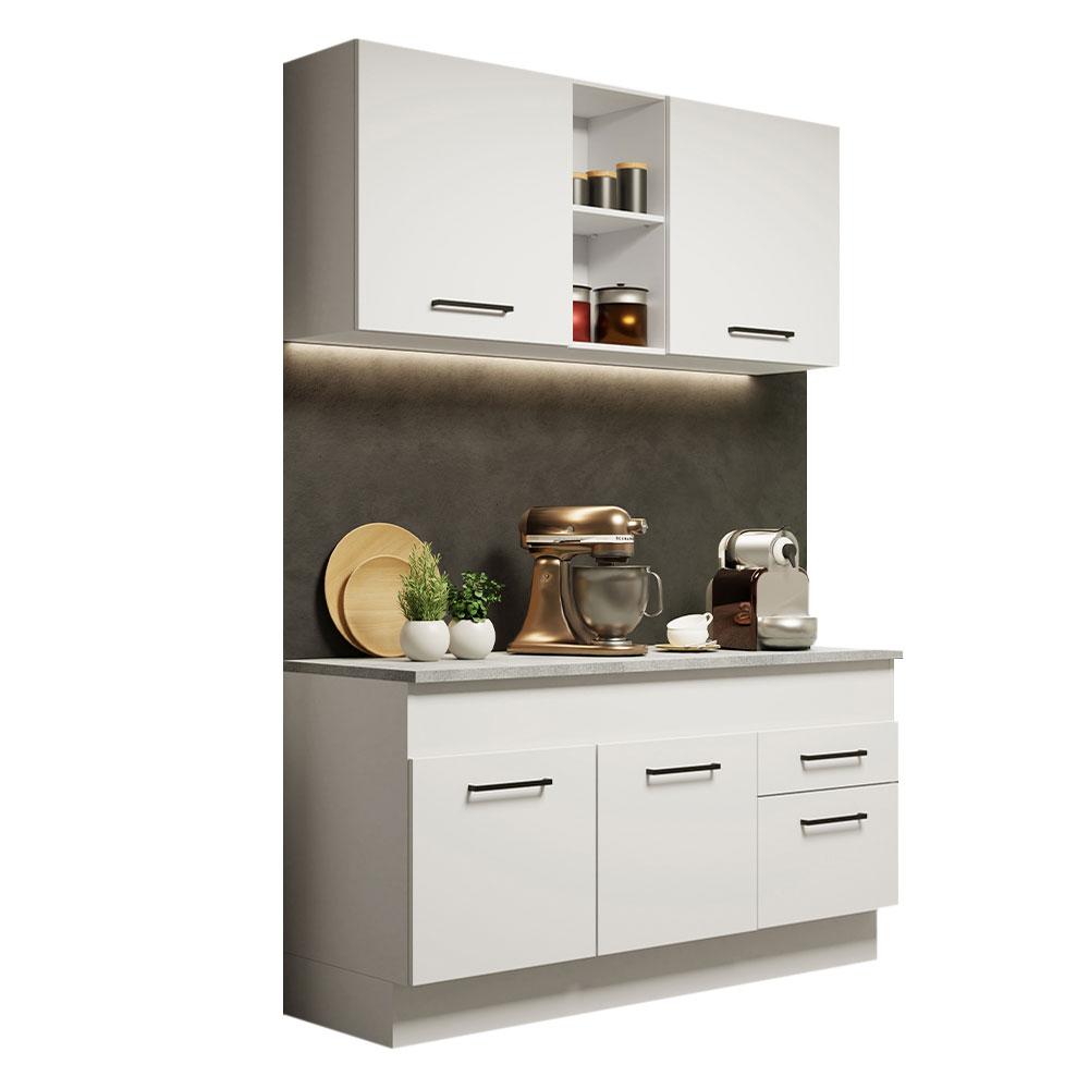 Miniatura Armário de Cozinha Compacta 150cm Branco Agata Madesa 01 Branco