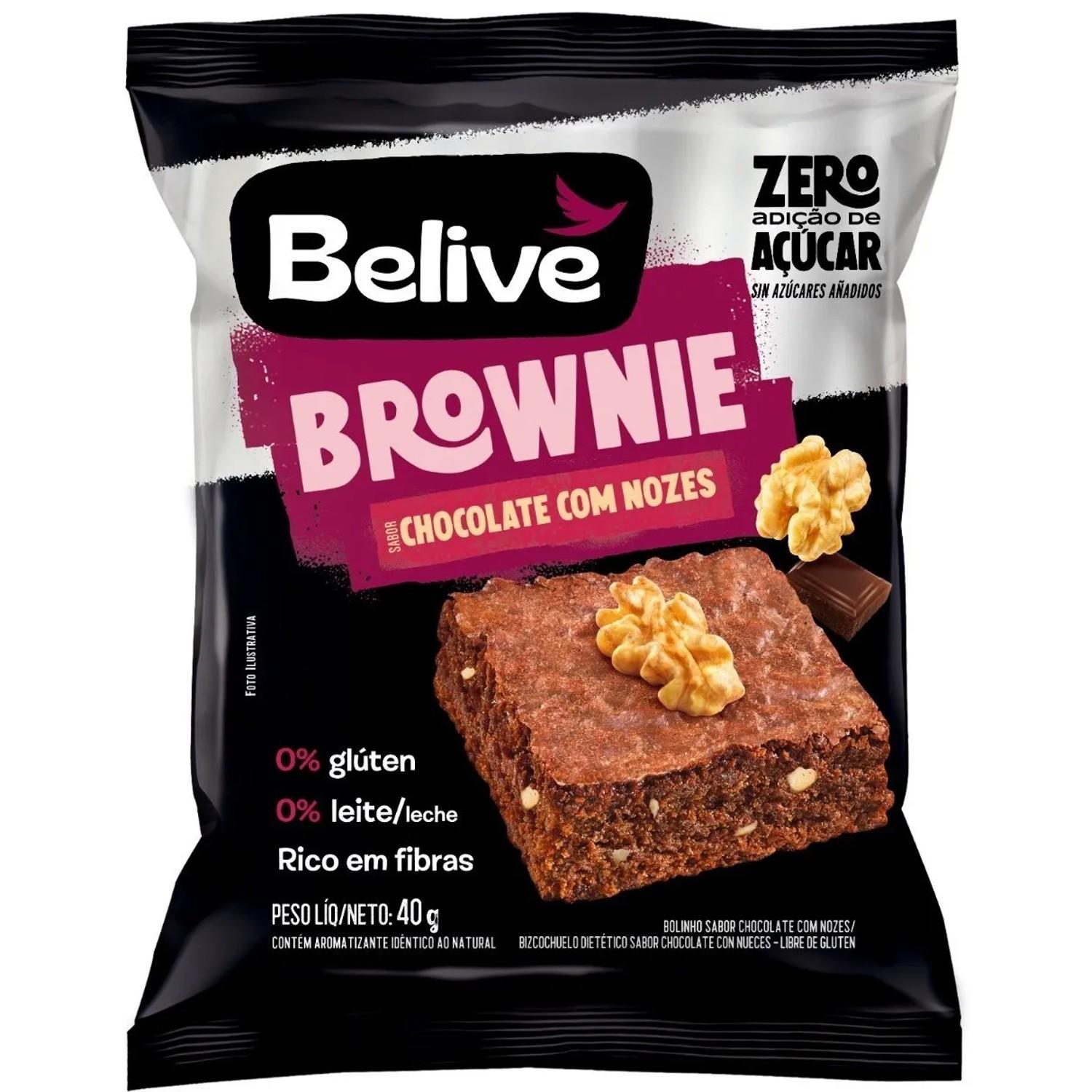 Miniatura Kit Com 20Und Brownie Belive Chocolate Com Nozes Zero 40G