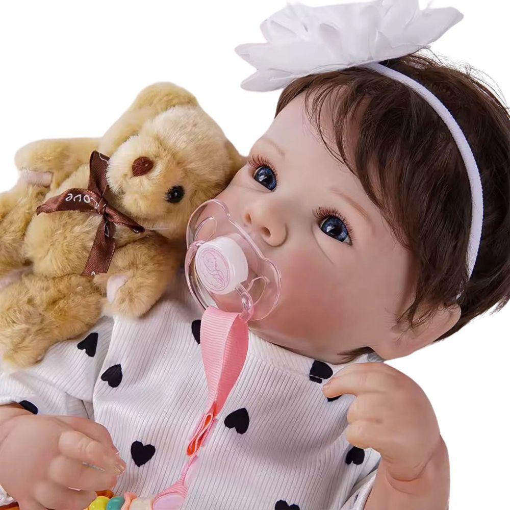Miniatura Bebê Reborn Menina Olhos Abertos Artesanal Corpo De Vinil De Silicone Macio