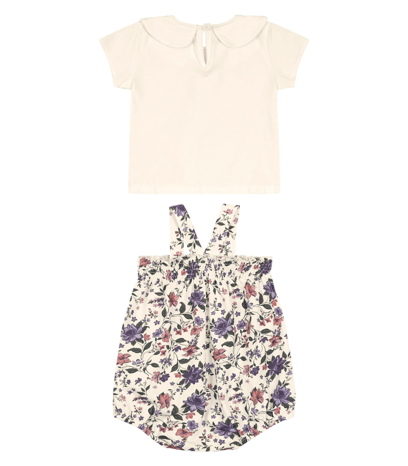 Miniatura Conjunto Macaquinho Com Blusa E Gola Trick Nick Bege 3