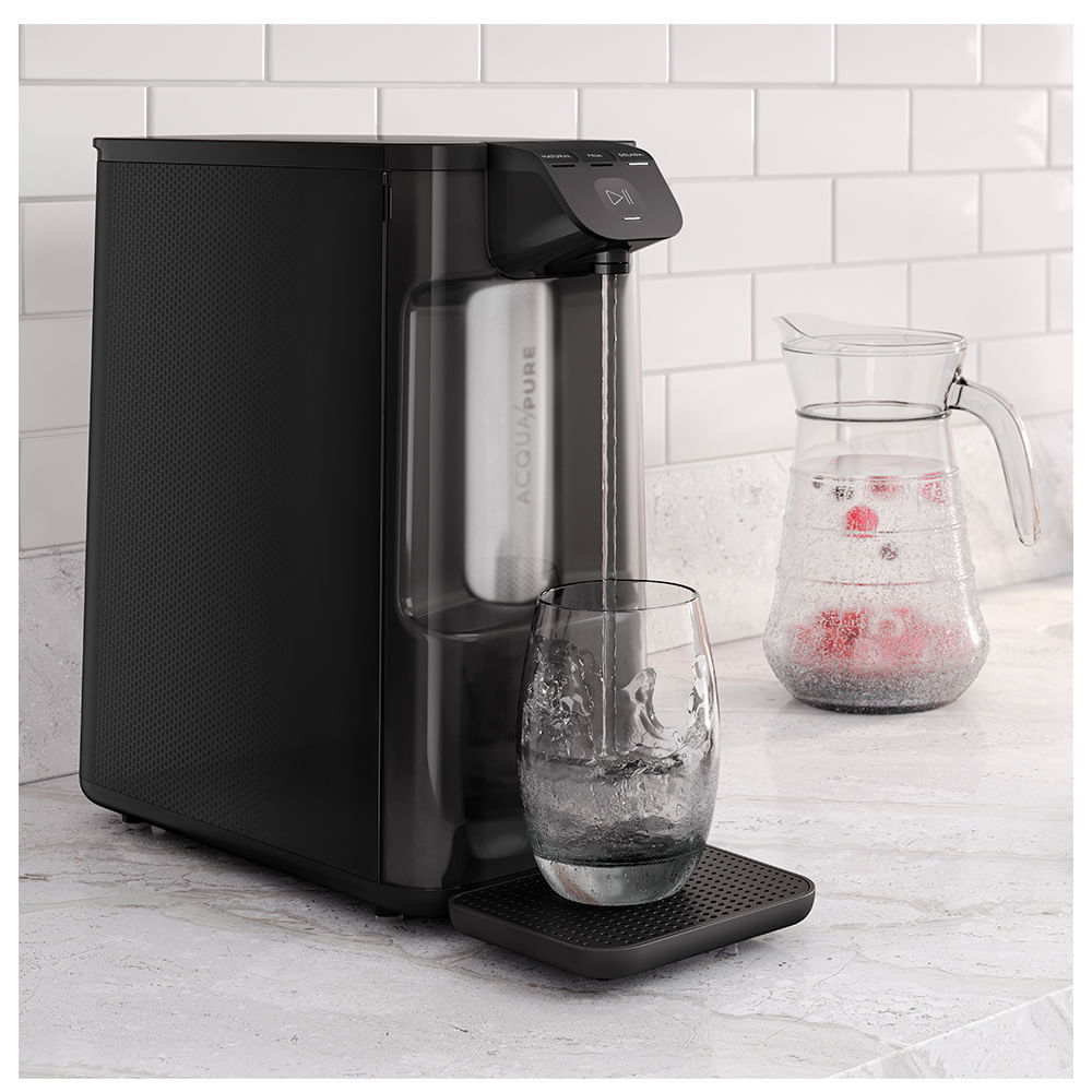 Purificador de Água Electrolux com Água Gelada, Fria e Natural Eletrônico Compacto Pure 4x Preto - PE12P Bivolt