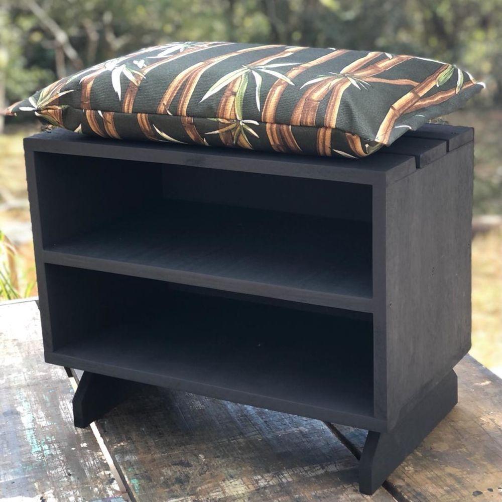 Miniatura Puff Sapateira Black Bambu