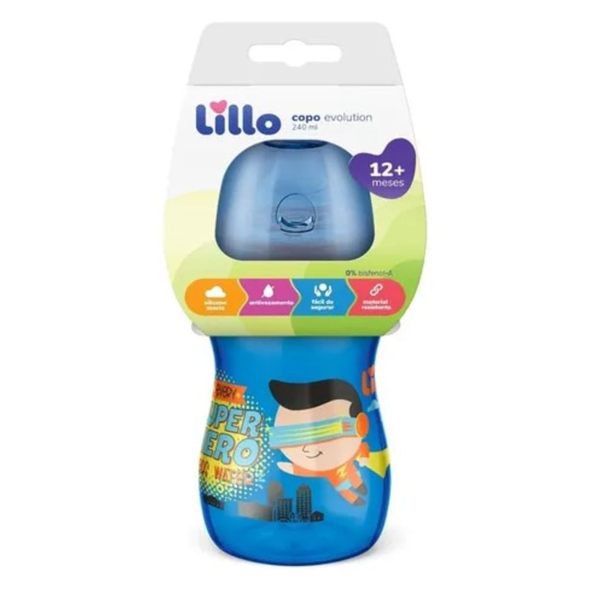 Miniatura Copo de Treinamento infantil Evolution 240ML Azul - Lillo