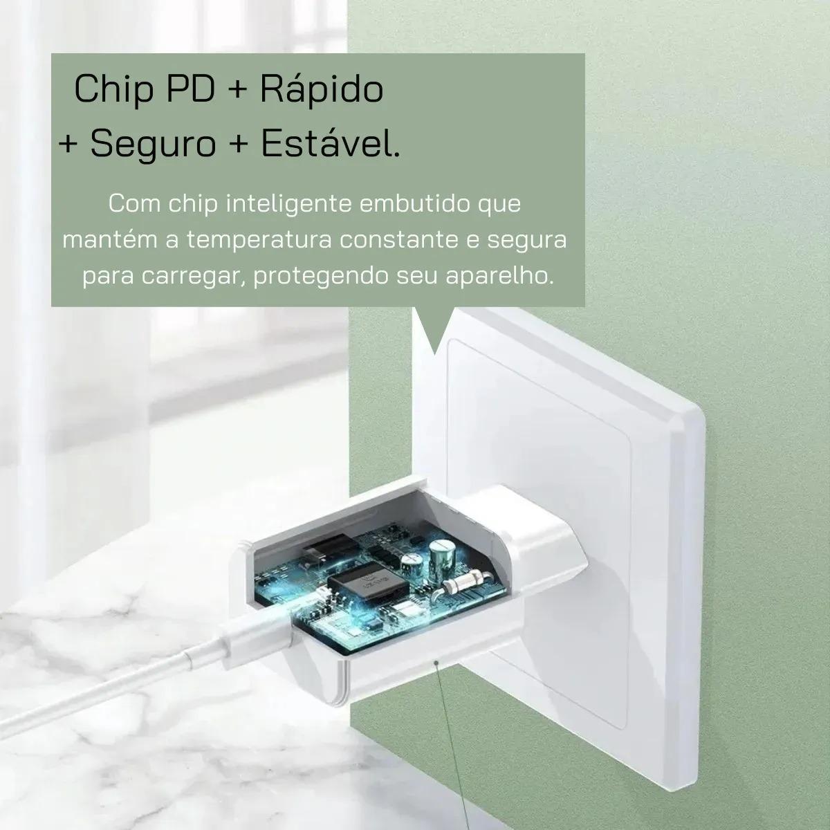 Miniatura Carregador Turbo Hrebos p/ Moto G6 Play - Cabo 1m e Fonte