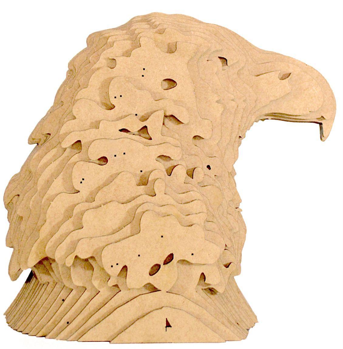 Miniatura Quebra Cabeças 3D Cabeça Águia Decoração Ornamento Enfeite