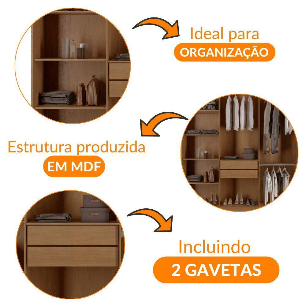 Miniatura Guarda Roupa Casal Hera 6 Portas Rufato Imbuia/off White