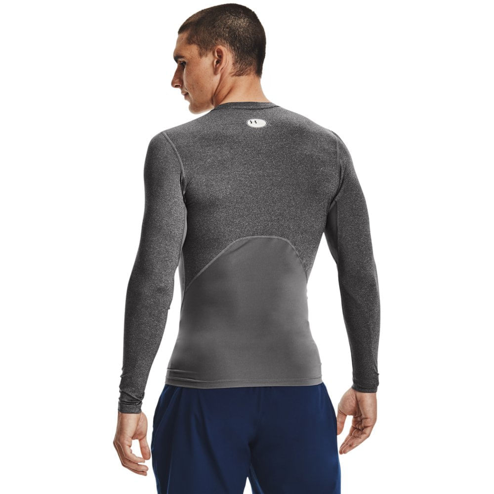 Miniatura Camiseta Compressão de Treino Masculina Under Armour HG Comp LS Cinza - 2GG