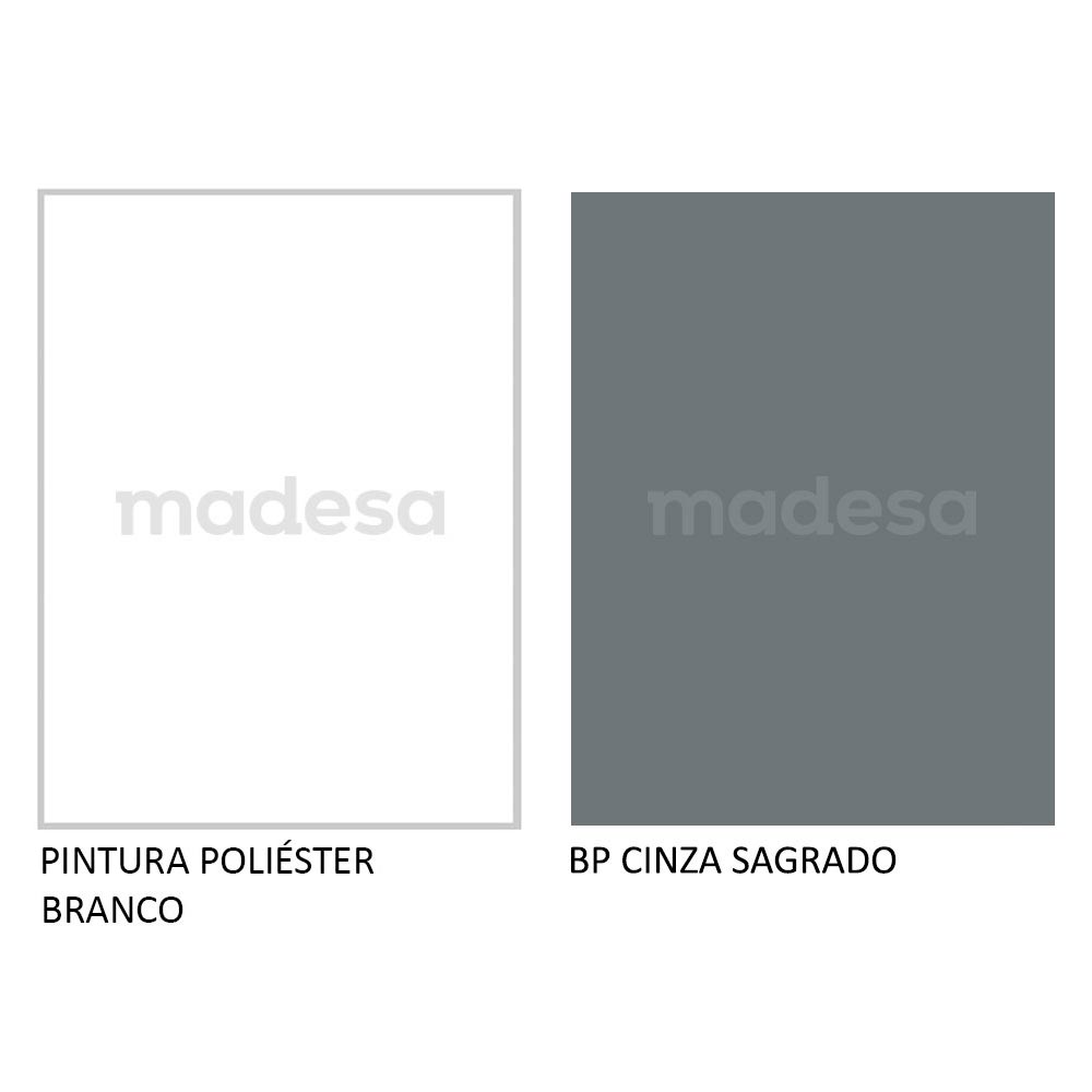 Miniatura Armário Aéreo Madesa Agata 40 cm 1 Porta Branco/Cinza Cor:Branco/Cinza