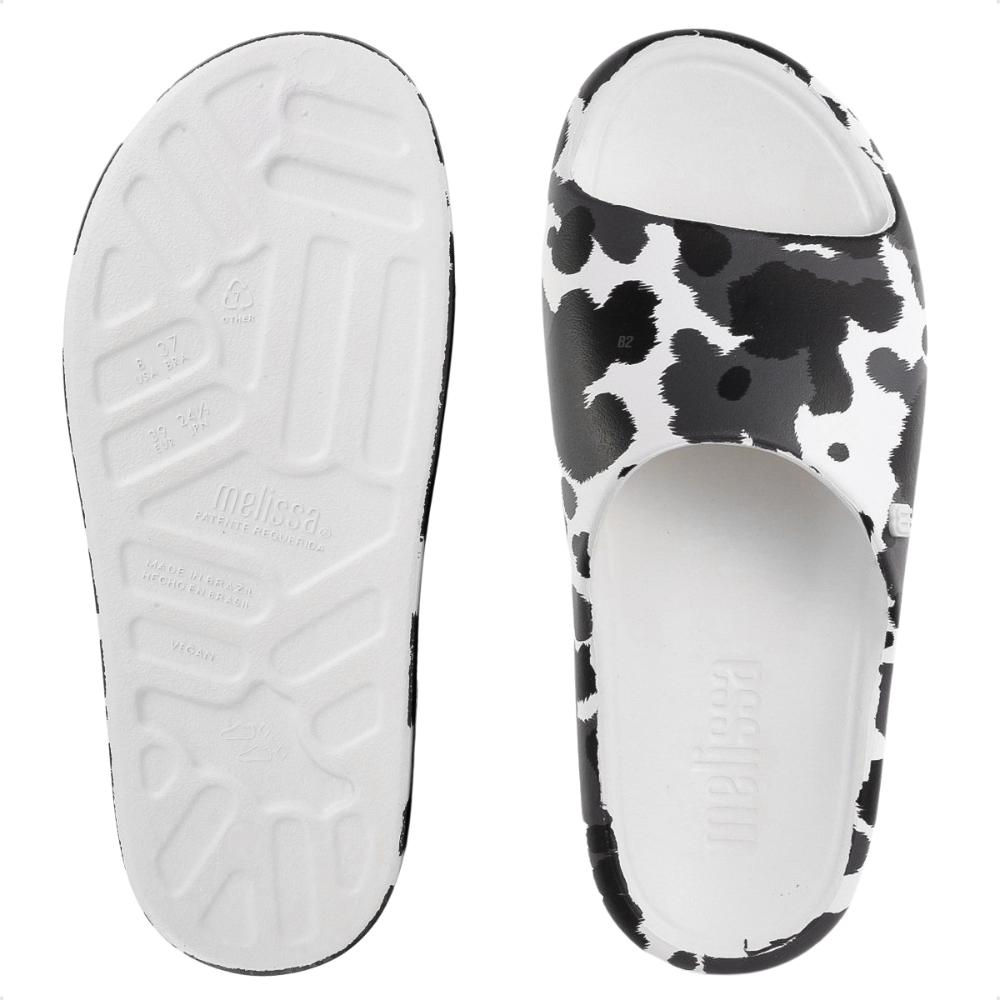 Chinelo Slide Melissa Free Print Feminina Branco / Preto - 33/34