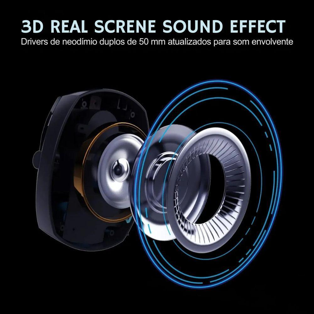 Miniatura Headset Gamer Sem Fio Acinaci, Bluetooth, 2.4G, Usb, 3.5Mm