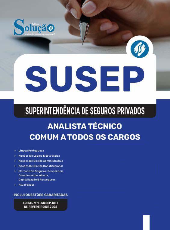 Miniatura Apostila Susep 2025 Analista Técnico Comum A Todos Os Cargos