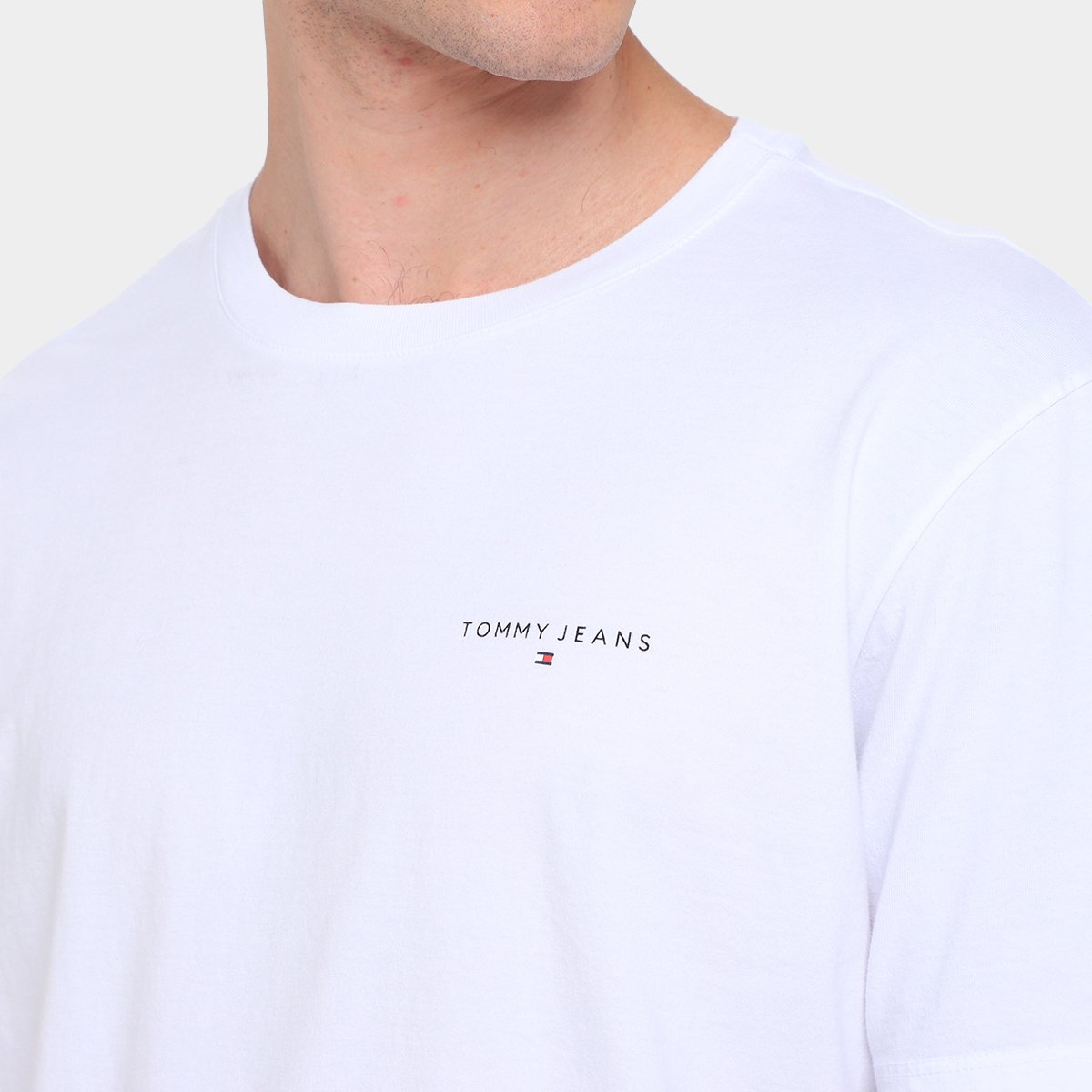 Miniatura Camiseta Tommy Jeans Chest Masculina Branco - GG