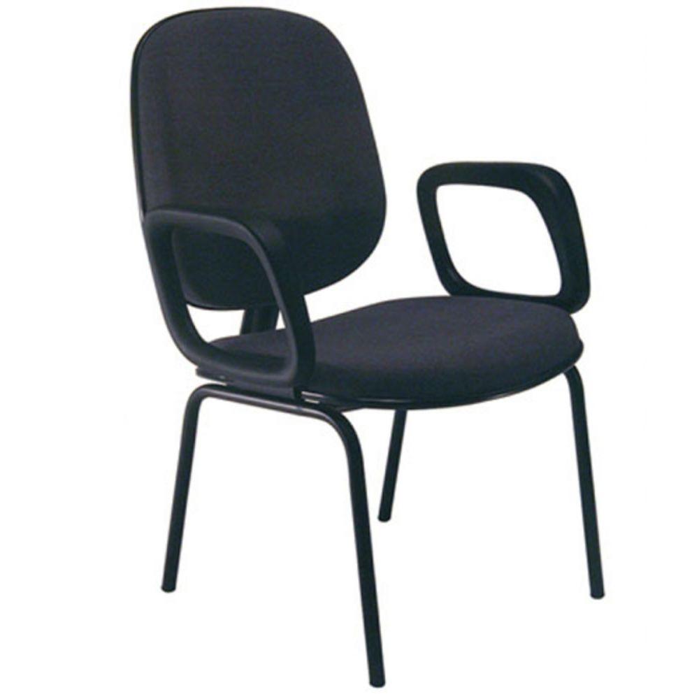 Miniatura Cadeira Diretor Braços Base Fixa 4 Pés Uno Preto