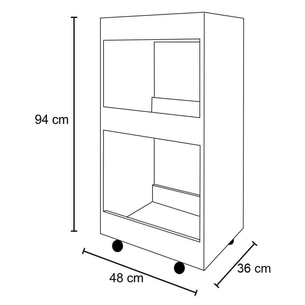 Miniatura Armário Multiuso Para Cozinha Com Rodízios L03 Seul - Mpozenato Preto