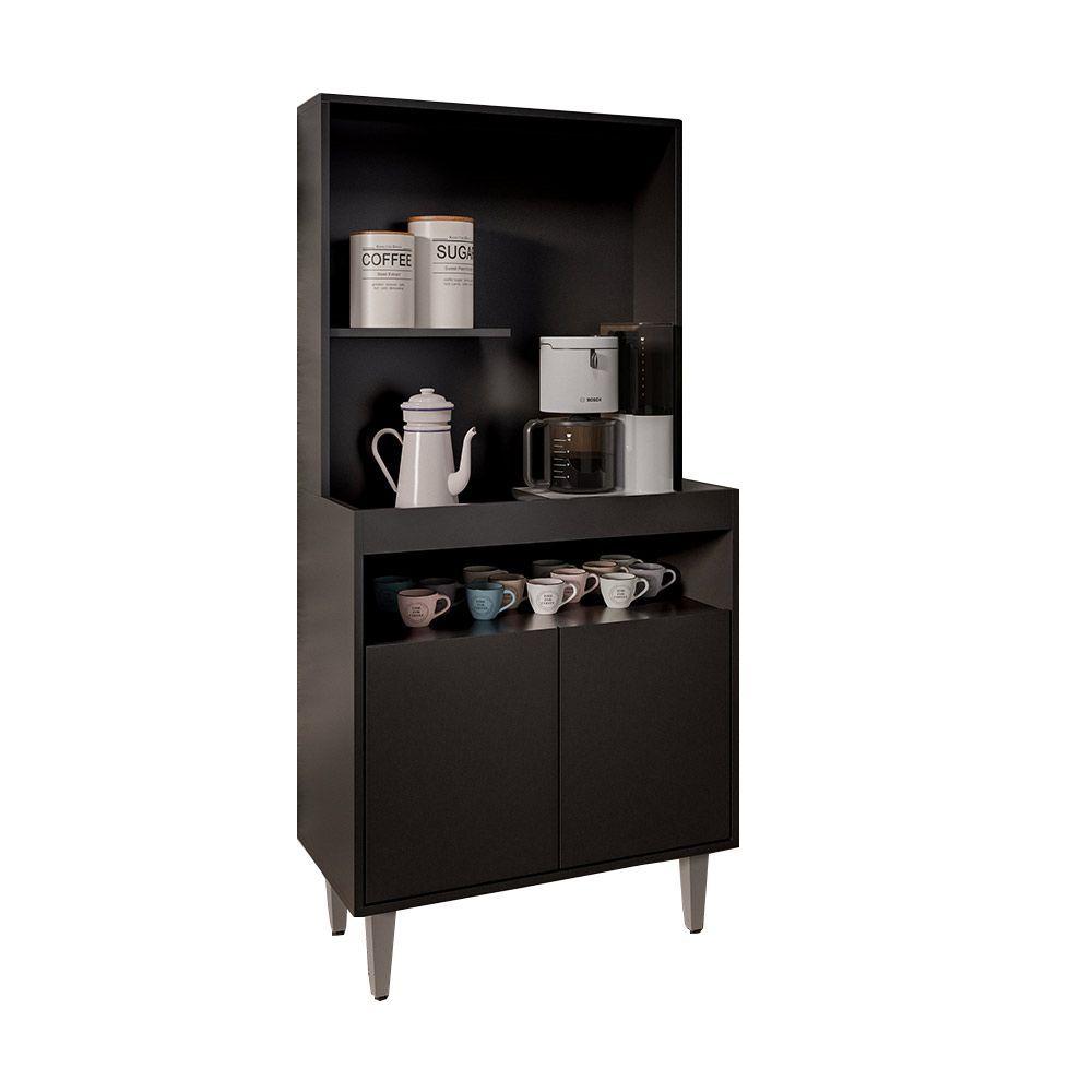 Miniatura Armário 2p Cantinho Do Café Rilary Para Cozinha M12 - D'rossi Cor Preto