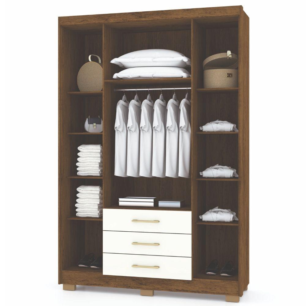 Miniatura Guarda Roupa Espanha 4 Portas Imbuia Champanhe Vila Rica