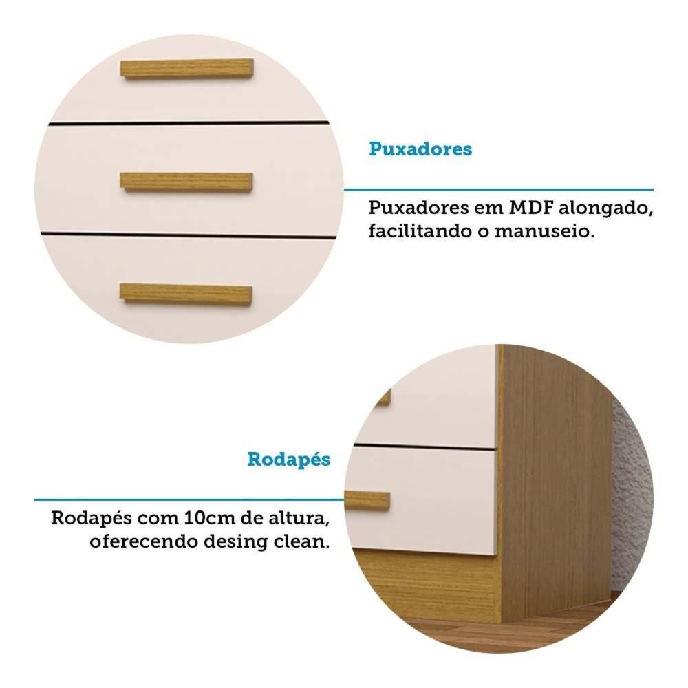 Miniatura Cômoda Gaveteiro 4 Gavetas Flex Color 100% MDF Jéssica Cinamomo/Off White