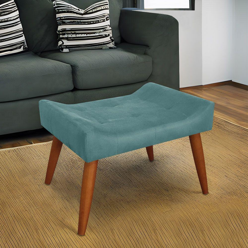 Puff Decorativo Roma Veludo Ciano