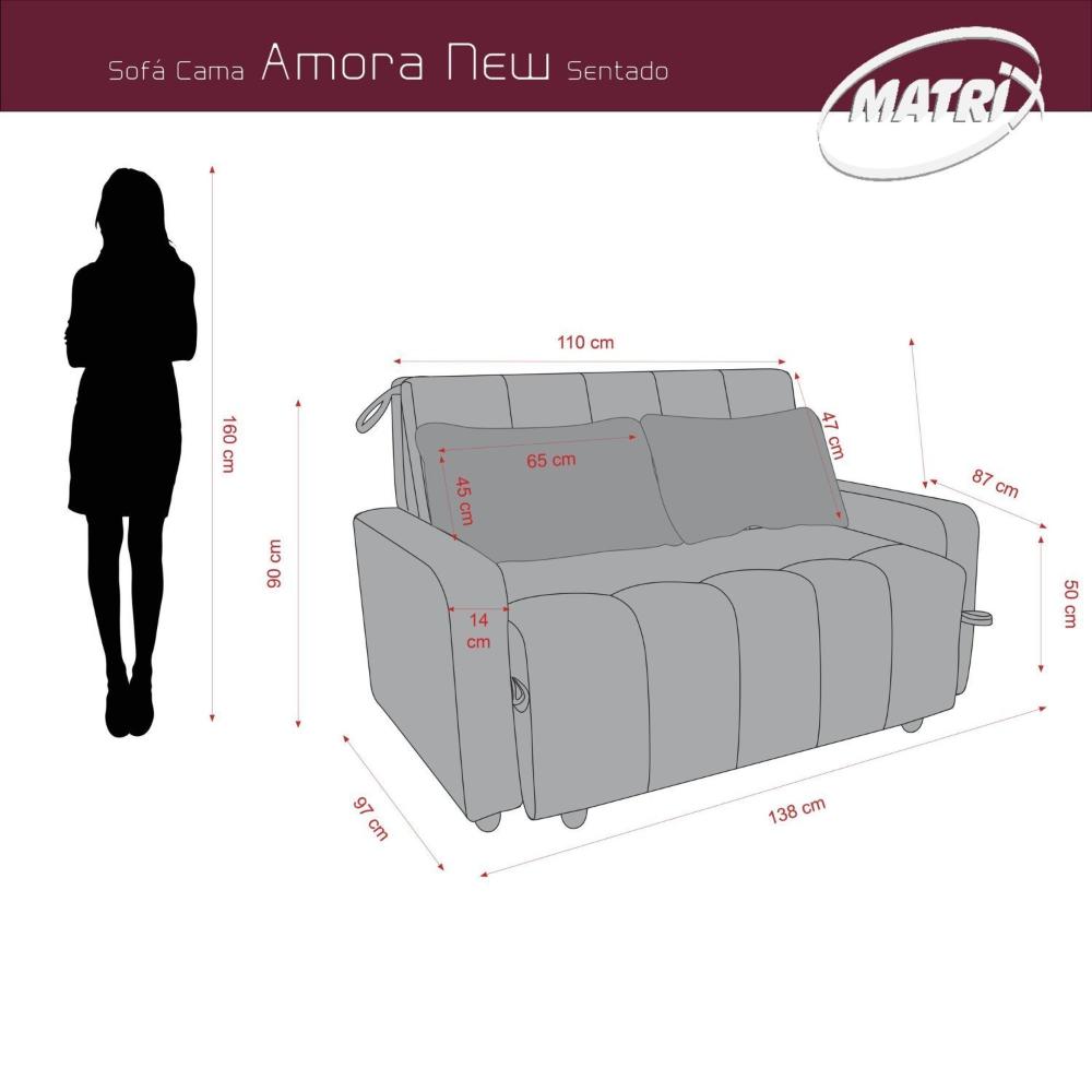 Miniatura Sofá Cama 2 Lugares Amora New Bege