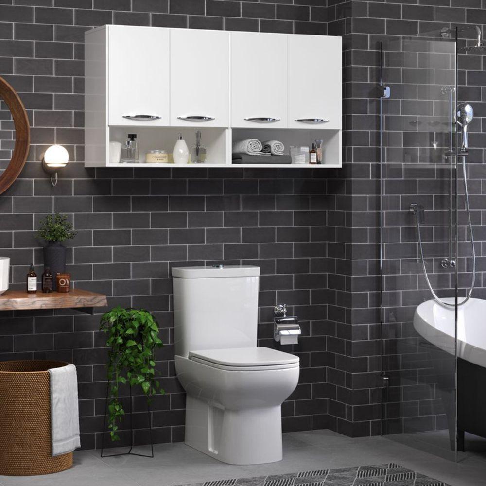 Miniatura Nicho 4 Portas Decorativo Aérea De Madeira Branco