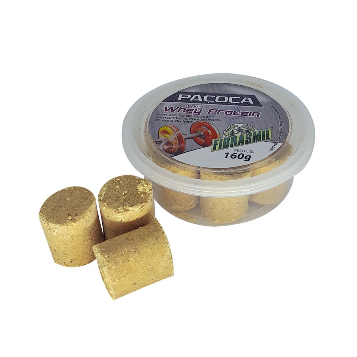 Miniatura Kit 3 Pote Paçoca Sem Açúcar Com Whey Protein Fibrasmil 160G