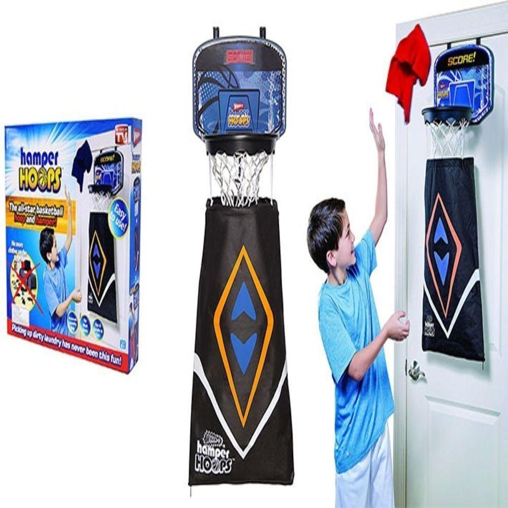 Miniatura Cesto Roupa Suja Infantil Organizador Lavanderia Suspenso Tabela Basquete Aro Arara 2 Em 1 Hamper Hoops