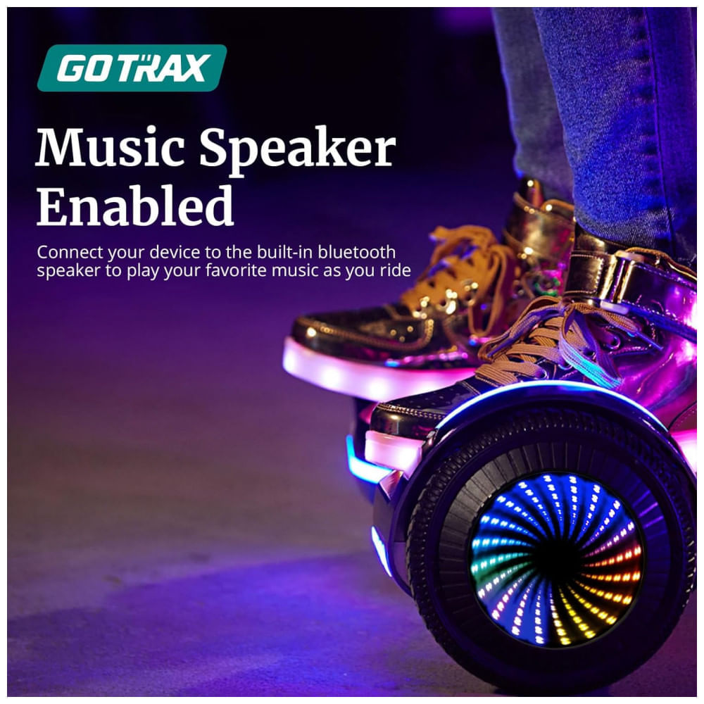 Miniatura Hoverboard Elétrico com Alto Falante, Auto Equilíbrio, Luz Led, Alcance de 9 km, h, 200W, Gotrax, Rosa