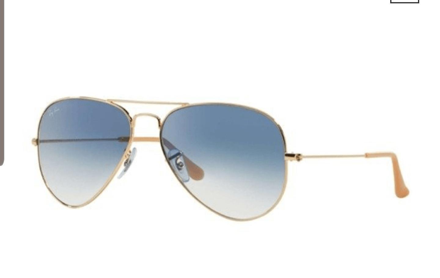 Miniatura Óculos de Sol Ray-Ban Aviador Round Metal Dourado Azul 55mm