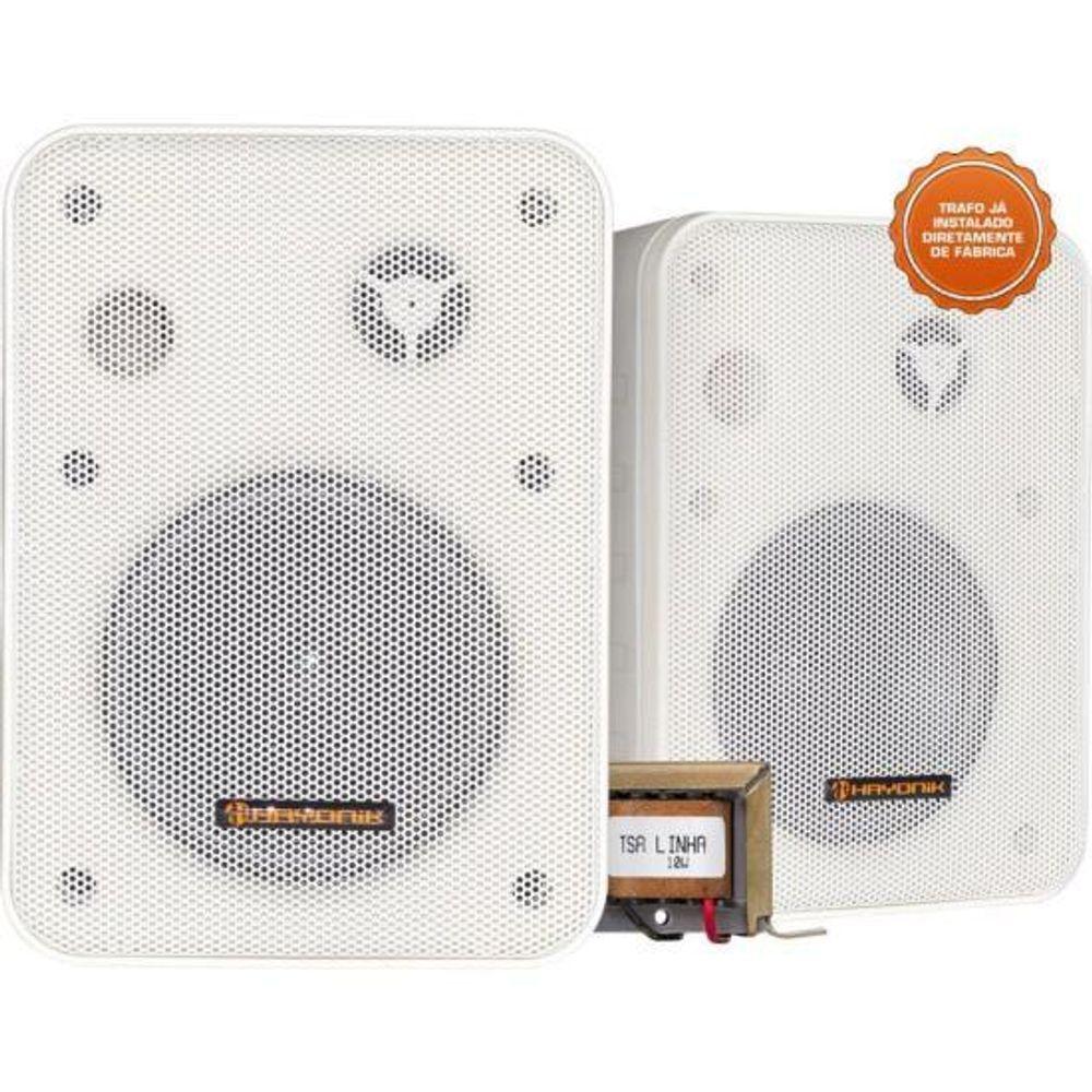 Miniatura Caixa Acústica Com Trafo 210v(10w) Ambience Line Msb60nc Branca Hayonik - Par - 2 [f003]