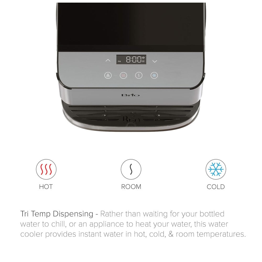Miniatura Filtro de Água de Bancada sem Instalação com Autolimpante, Filtro de 3 Estágios e Luz Noturna LED, 110V Brio, Cinza