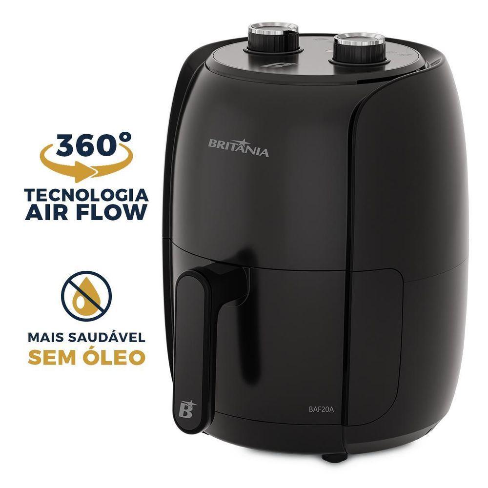 Air Fryer Britânia Compacta 2L 1000W Sem Óleo BAF20A 220V