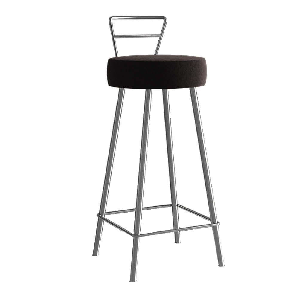 Miniatura Banqueta Alta Com Encosto Tina Eiffel Cozinha Bar Bistrô Ferro Cinza Sintético Marrom