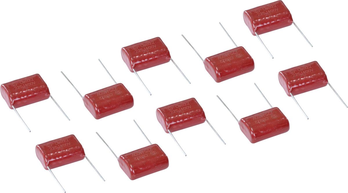 Miniatura Capacitor Poliéster 2,2uf 400v Vermelho 10 unidades Homologação: 30561603111