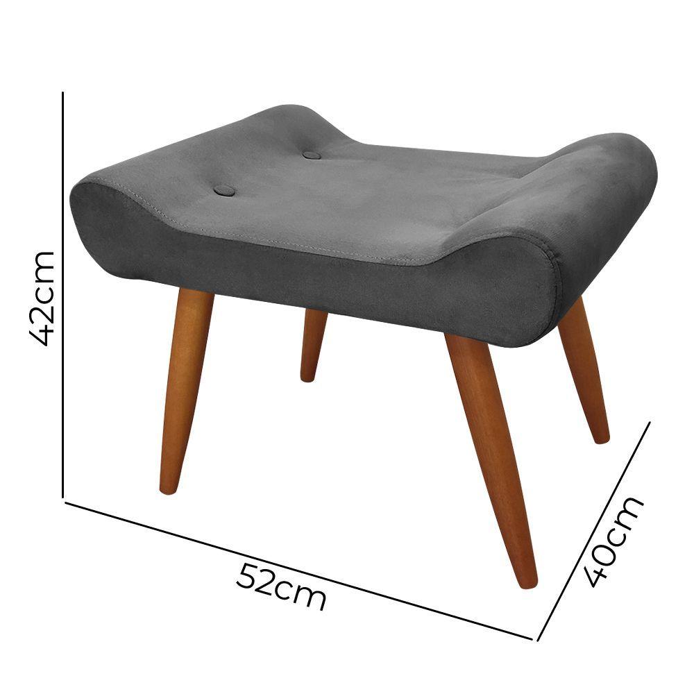 Miniatura Puff Deativo Lara Veludo Chumbo