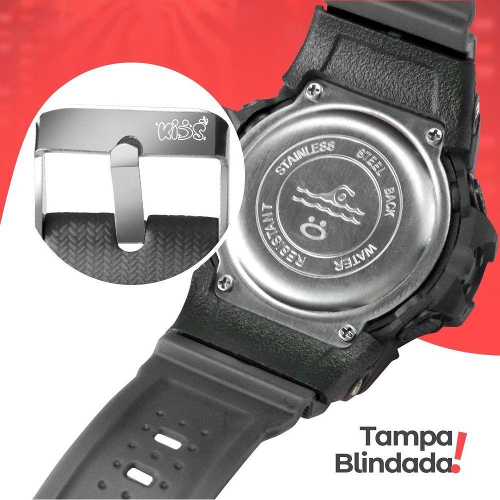 Miniatura Relógio Infantil Prova Dagua + Caixa + Oculos Protecao Uv Qualidade Premium Resistente Menino Alarme