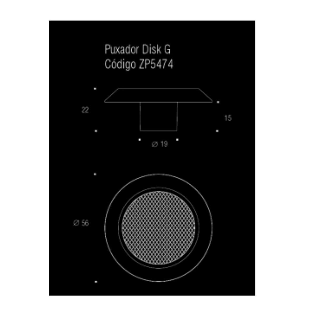Puxador Para Moveis Ponto Disk G Gold Brilhante Zen