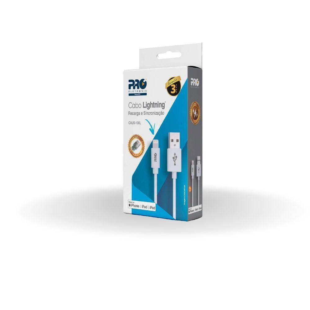 Miniatura Cabo Usb Proeletronic Para Celular Tipo Lightning - Caus-100l - 1mt