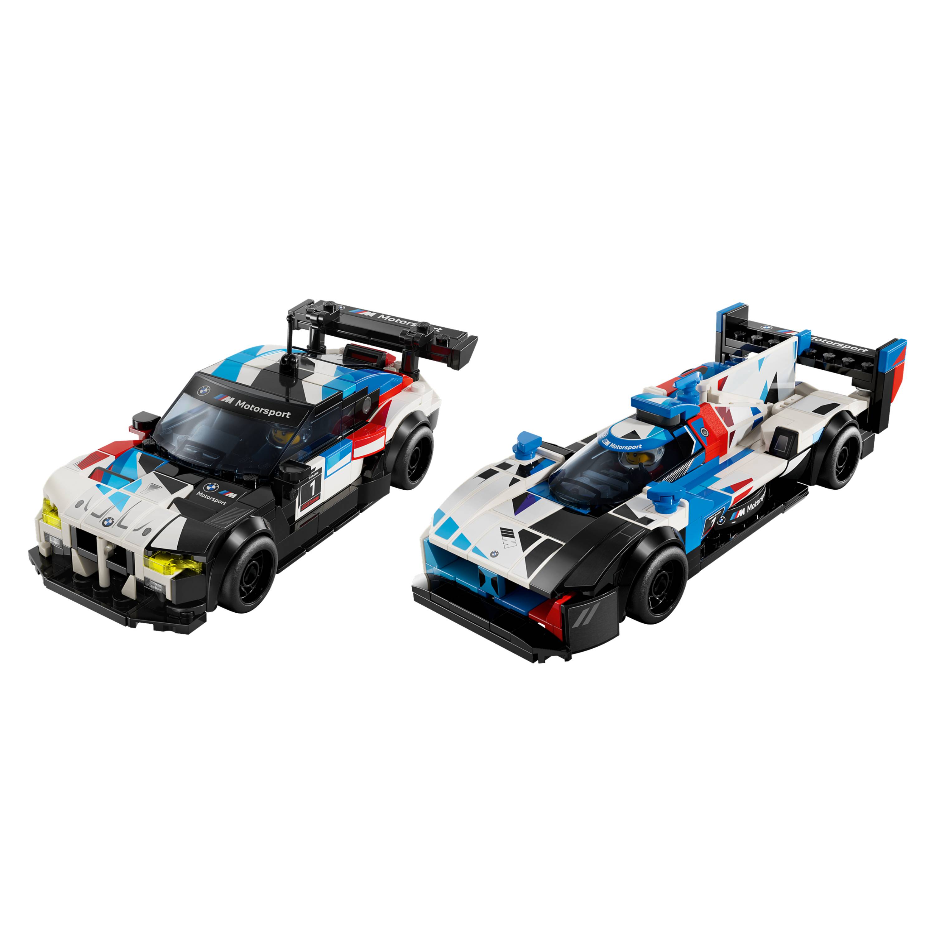 Miniatura LEGO Speed Champions - Carros de corrida BMW M4 GT3 e BMW M híbrido V8