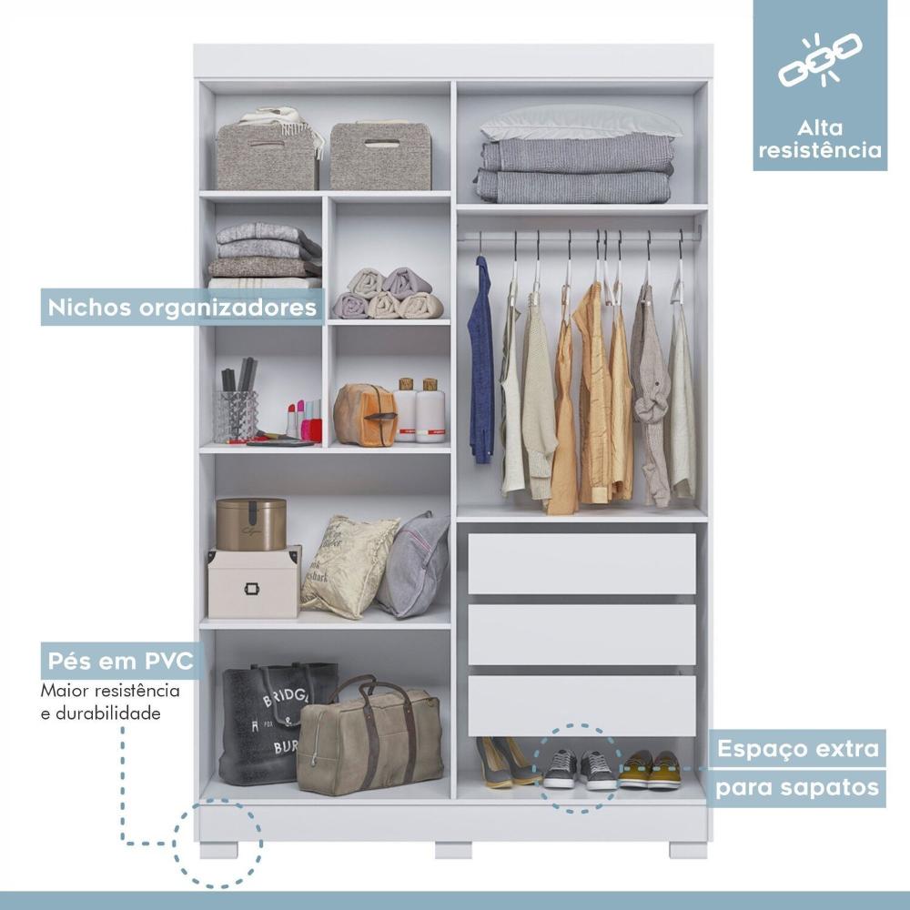 Quarto Infantil Completo com Guarda-Roupa e Beliche Théo Branco