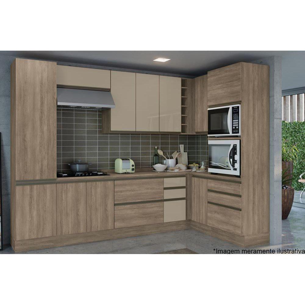 Miniatura Armário Aéreo P/ Cozinha Canto Reto Maxxi G768 1 Porta 98cm Nogal - Kappesberg