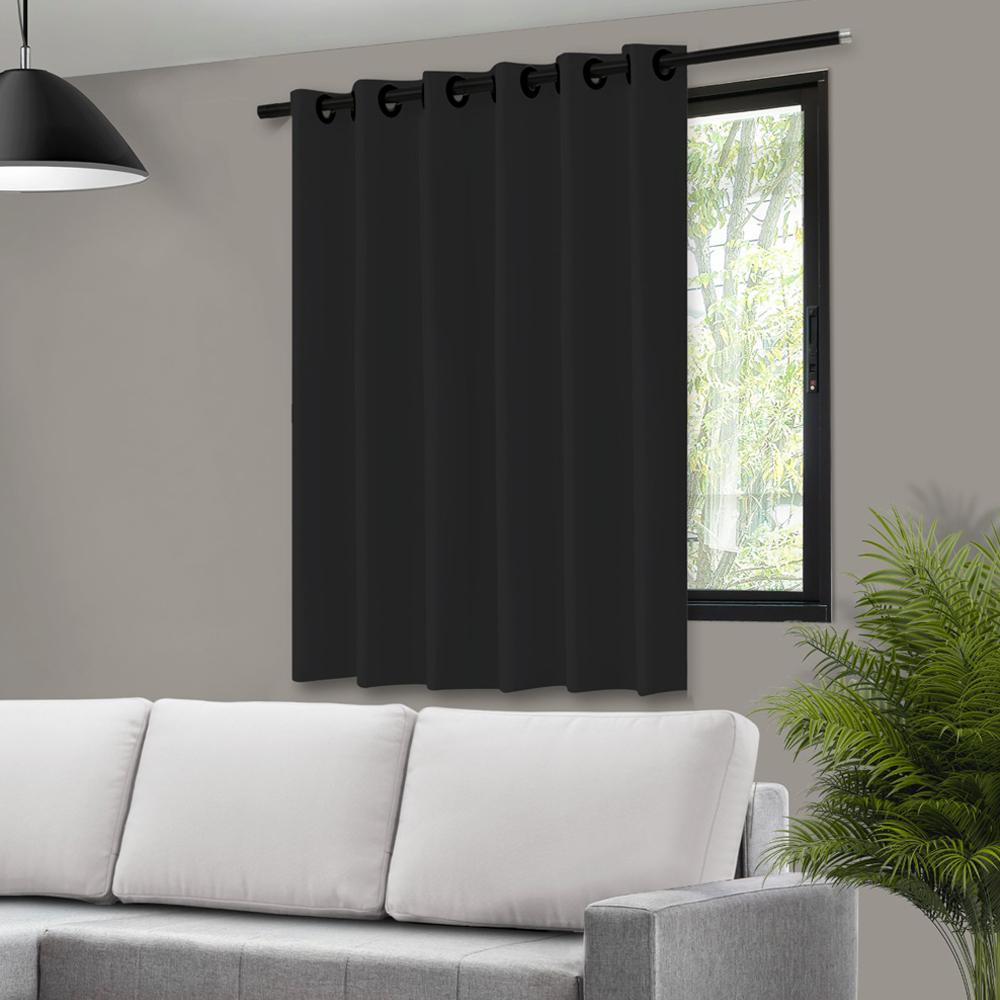 Miniatura Cortina Blackout Preta Com Ilhós - 140X140Cm