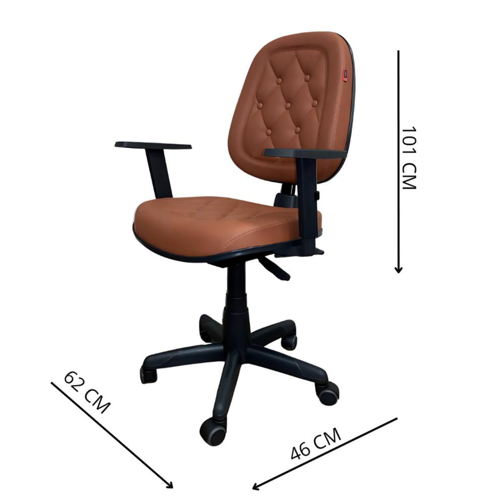 Miniatura Cadeira para Escritório Executiva Alta Elegance Lux 101cm X 62cm X 46cm Terracota