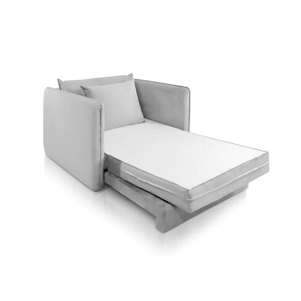 Miniatura Sofá Cama Noronha Solteiro Dobrável Com Colchão Jc Estofados Cinza